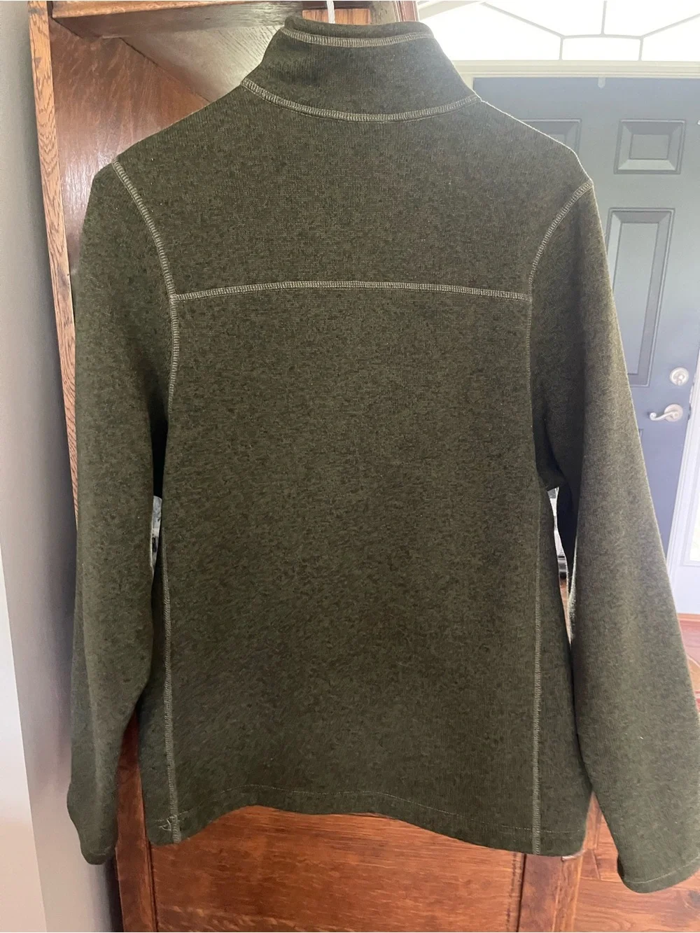 The North Face Men's Olive Green Zip-Up Fleece Pullover